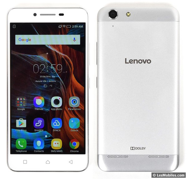 Lenovo K5 : avant / arrière