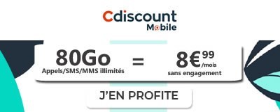 Forfait Cdiscount Mobile 80Go