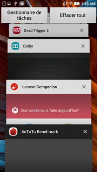 Lenovo K5 : multitâche