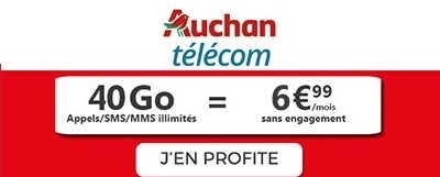 Forfait Auchan Telecom 40Go