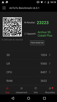 Archos 55 Cobalt Plus : AnTuTu