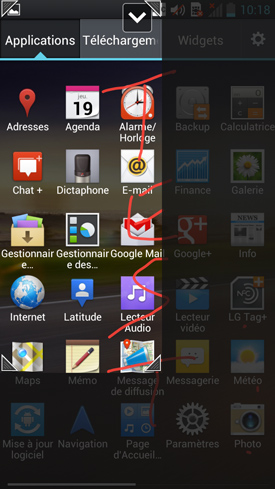 Test LG Optimus 4X HD : capture d?écran du système d'exploitation