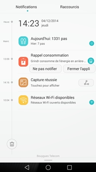 Huawei Ascend Mate 7 : centre de notifications