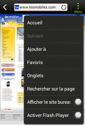  Test HTC Desire C : navigateur web