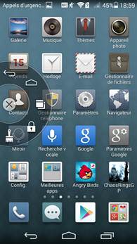 Huawei Ascend P7 : menu flottant