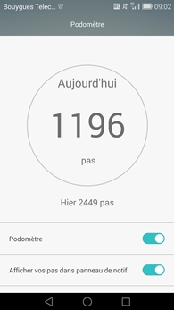 Huawei Ascend Mate 7 : podomètre