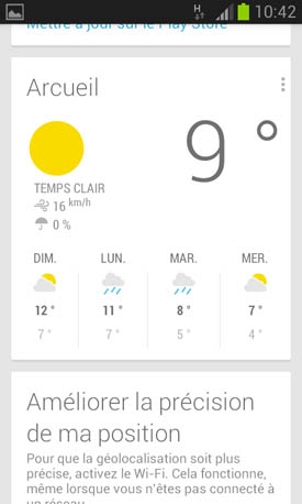 Samsung Galaxy S3 mini : Google Now