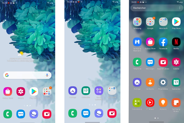 Ecran accueil Samsung Galaxy S20 FE 5G