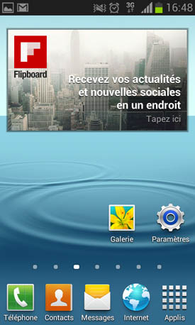 Samsung Galaxy S3 mini : accueil widgets