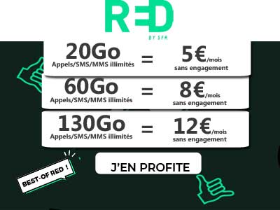 Forfait 20 Go à 5? seulement chez RED by SFR