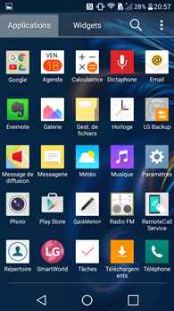 LG K10 : liste des applications