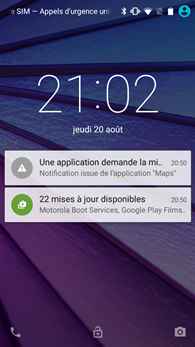 Motorola Moto G (3e Gen.) : écran de verrouillage