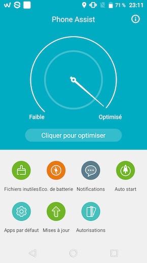 Wiko WIM : interface