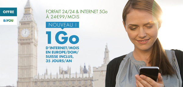 B&YOU : 1Go de data en Europe et dans les DOM