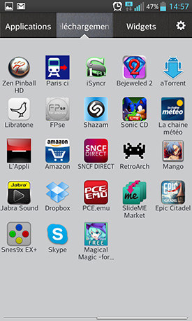 LG Optimus G : menu