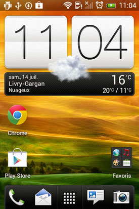  Test HTC Desire C : écran d'accueil