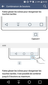 LG K10 : boutons de navigations