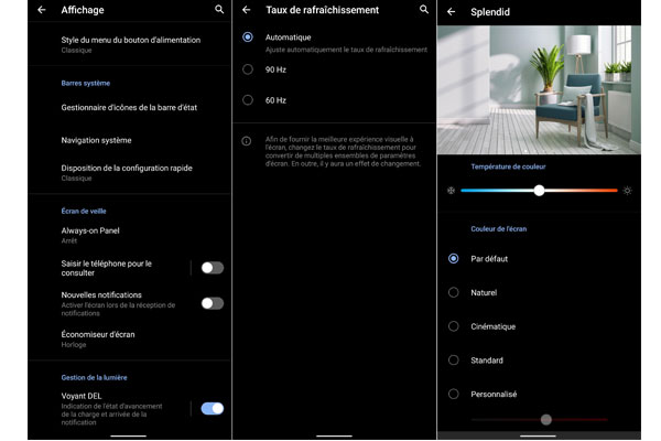 Paramètre d'affichage de l'écran du Zenfone 8 Flip