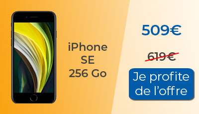 110? de remise sur l'iPhone SE 256 Go