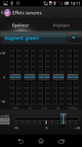 Sony Xperia M : effets sonores