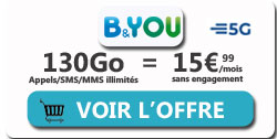 Série Spéciale 130 Go en 5G B&YOU