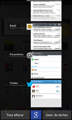 LG Optimus G : gestionnaire d'applications