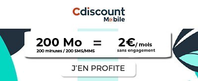 Cdiscount Mobile 200 Mo à 2?