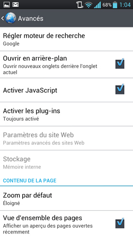  Test LG Optimus 4X HD : navigateur Web