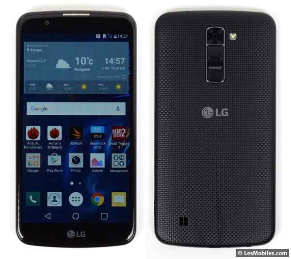 LG K10 : avant / arrière