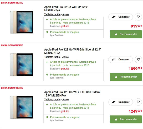 Apple : l'iPad Pro en précommande sur le site de la Fnac