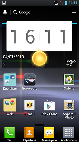 LG Optimus L9 : page d'accueil