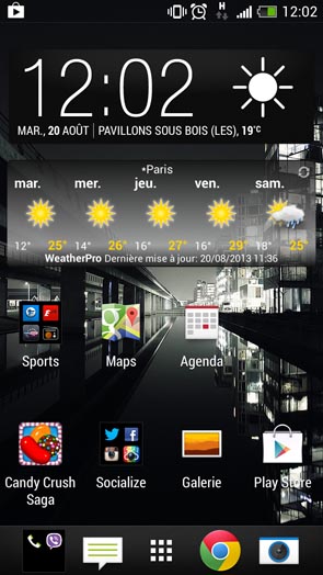 HTC One mini : homescreen