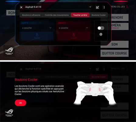 Paramètrage jeu Interface jeu Asus ROG Phone 5s Pro