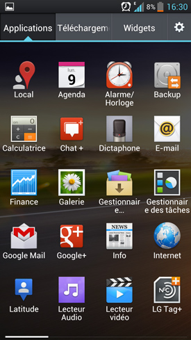 Test LG Optimus 4X HD : capture d?écran du système d'exploitation