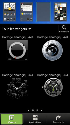 HTC One X : widgets