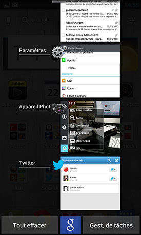 LG Optimus G : gestionnaire d'applications