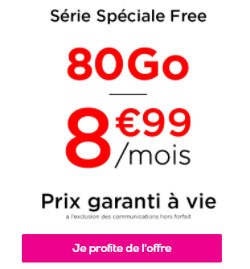 promo vente privee Free 80Go