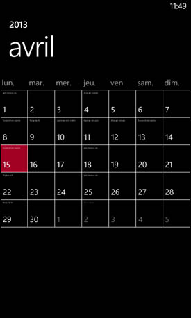 Nokia Lumia 520 : agenda