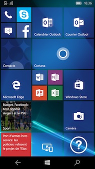 Microsoft Lumia 950 interface