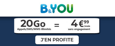 Forfait Mobile B&You 20Go à 4.99?