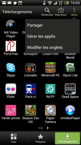 HTC One X : applications