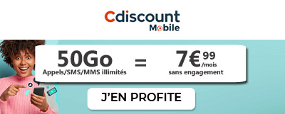 Forfaits mobiles Cdiscount 50Go en promo à 7.99?