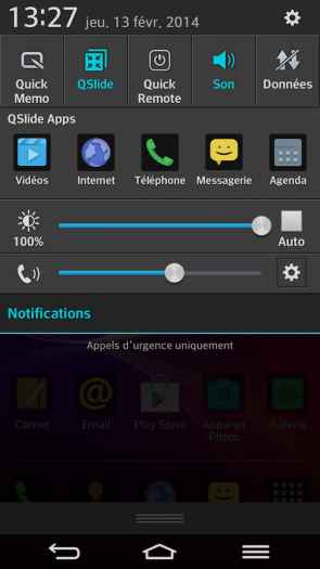 LG G Flex : notifications