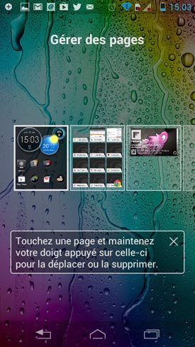 Motorola Razr i : menu gérer des pages