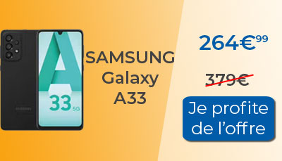 Le Samsung Galaxy A33 est moins cher chez Rakuten