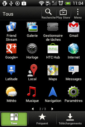  Test HTC Desire C : menu