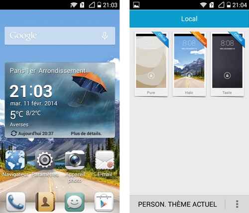 Huawei Ascend Y530 : interface utilisateur classique