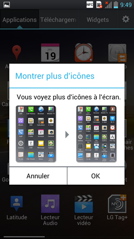 Test LG Optimus 4X HD : capture d?écran du système d'exploitation