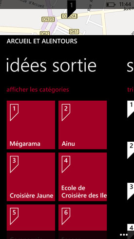 HTC Windows Phone 8X : lieux