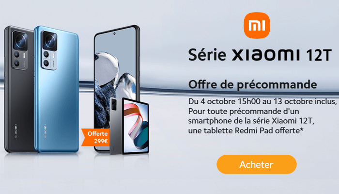 xiaomi 12T précommande tablette